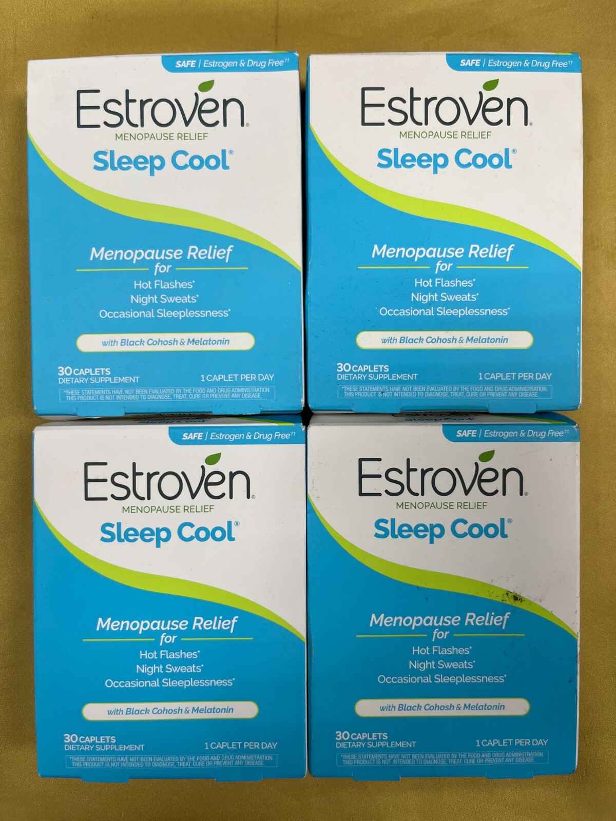 4 New Estroven Menopause Relief Sleep Cool – 30 Caplets Each Box Exp. 04/2026+