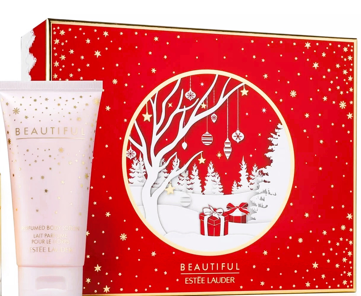 ESTEE LAUDER BEAUTIFUL BODY LOTION 3 TUBES 2.5 0Z EA TOTAL OF 7.5 0Z +EL BAG