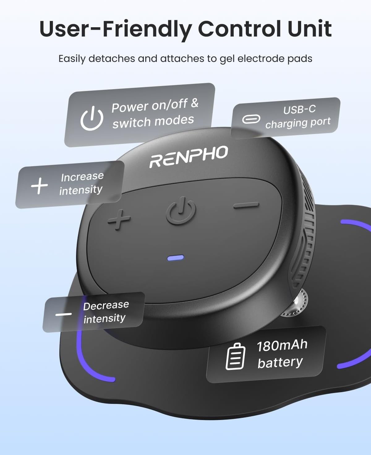 RENPHO Wireless Tens Unit Muscle Therapy Pain Relief Stimulator Machine Massager