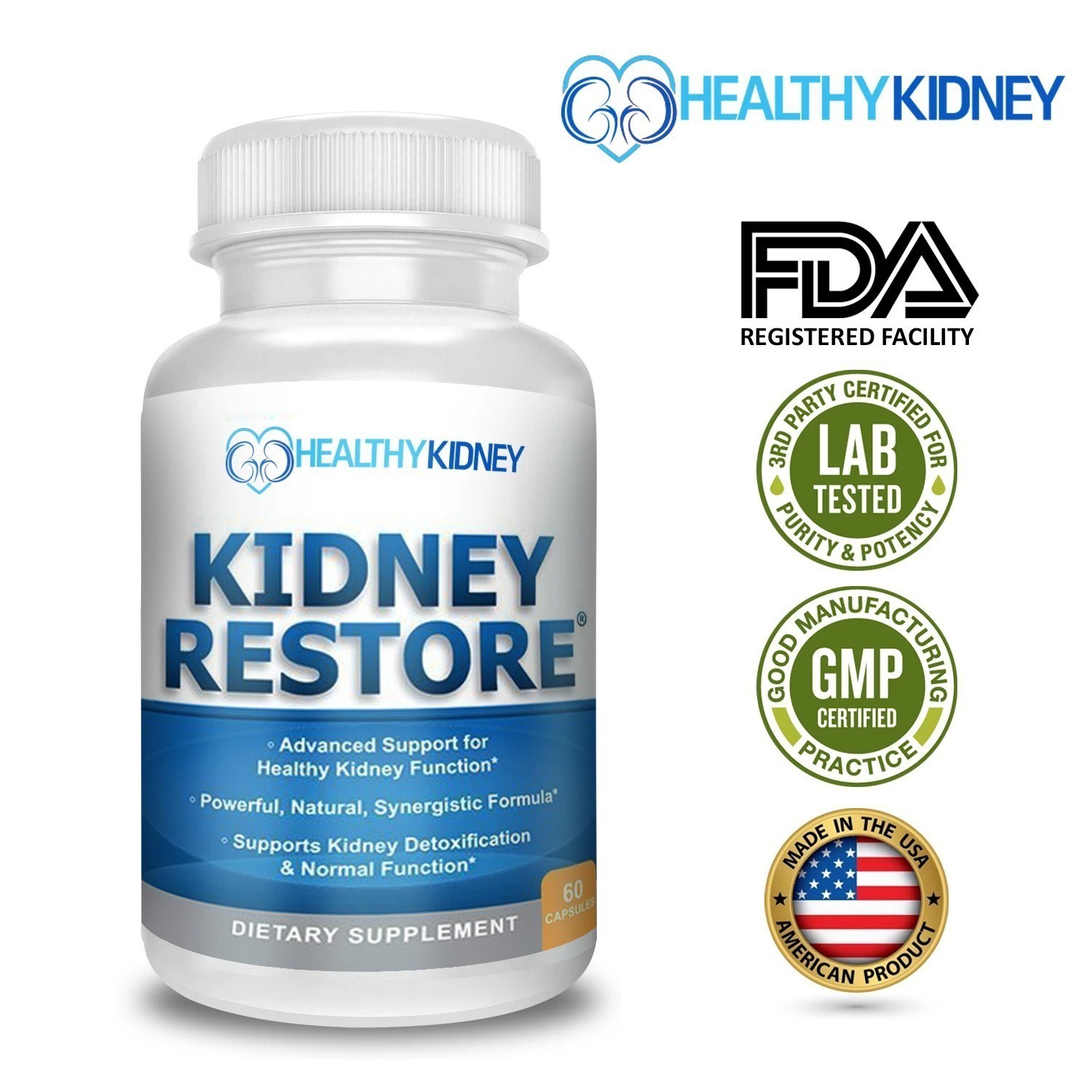 1-3x Kidney Restore Support Detox Cleanse Complete Flush Natural Supplement US