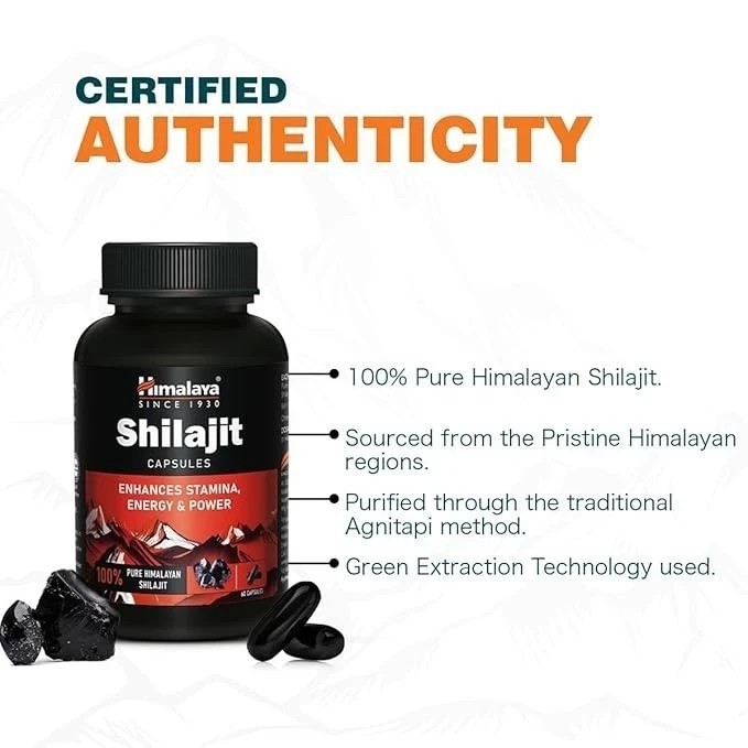 Himalaya Shiljit 60 Capsule Promotes stamina, energy,Sexual wellness Pack Of 2.
