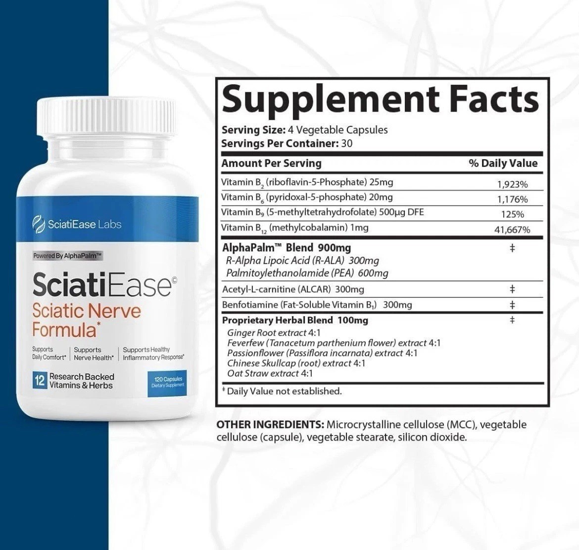 NEW 3 Pack SciatiEase Labs Sciati Ease Sciatic Nerve Formula 120 Cap