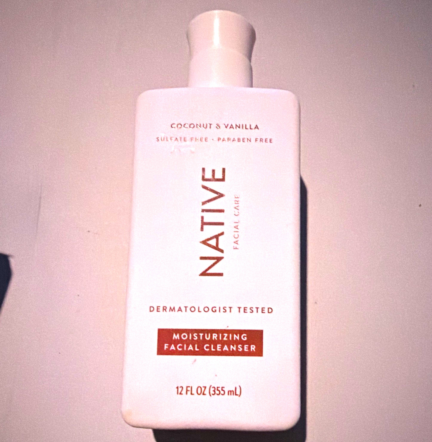 Native Facial Cleanser Coconut & Vanilla Sulfate/Paraben-Free Niacinamide 12 oz