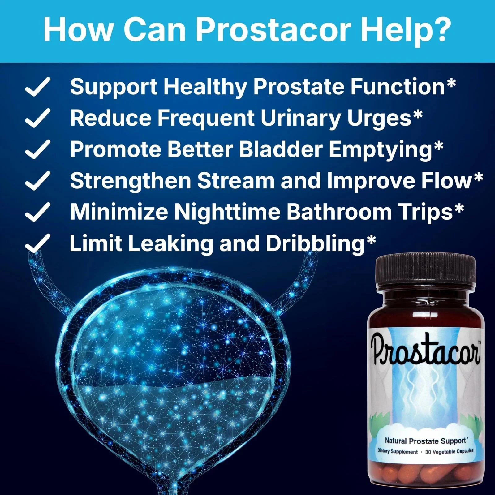 Natural Prostate Support Dietary Supplement 30 Vegetable Capsuls