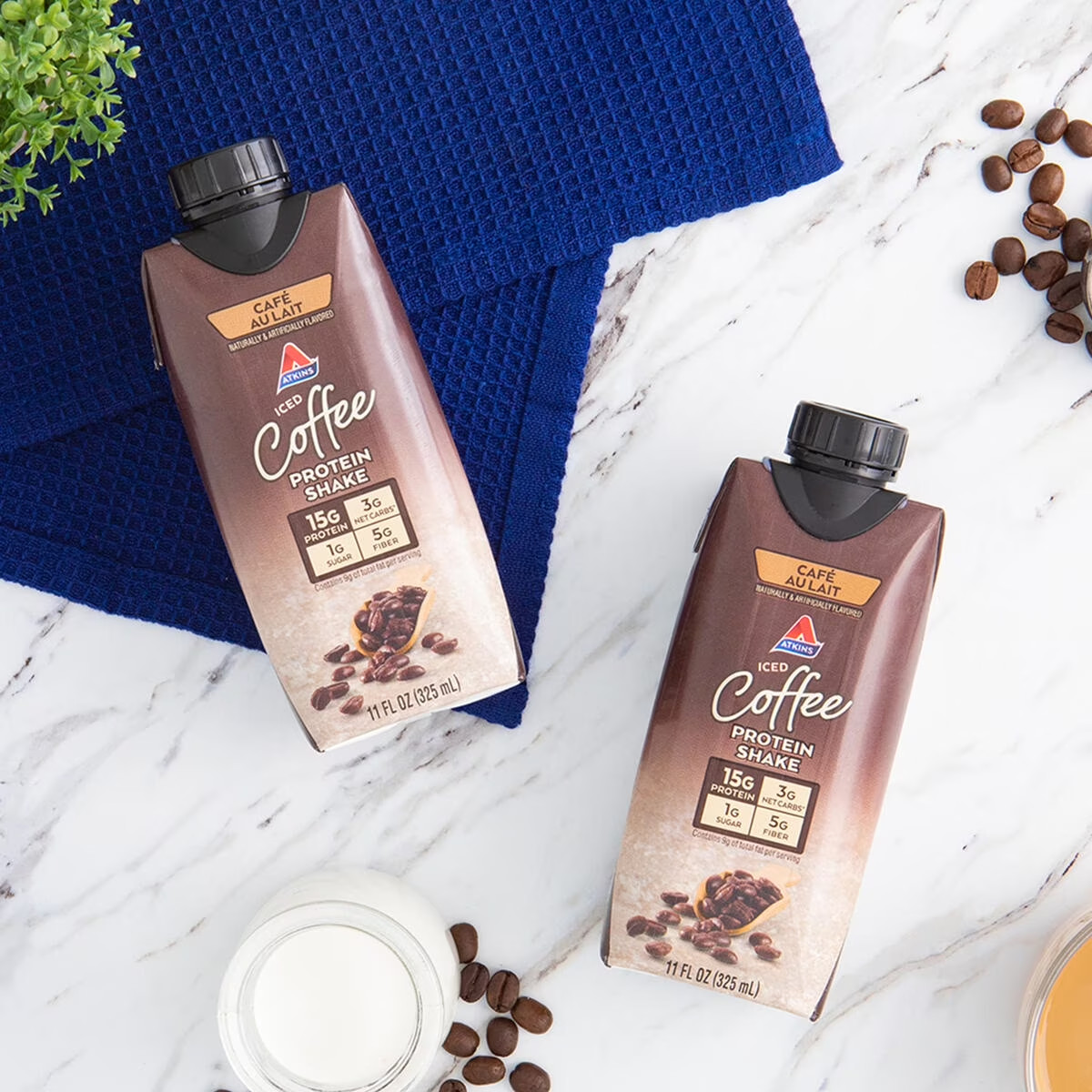 Atkins Café au Lait Protein Shake Ready to Drink Low Carb Keto 4 Pack