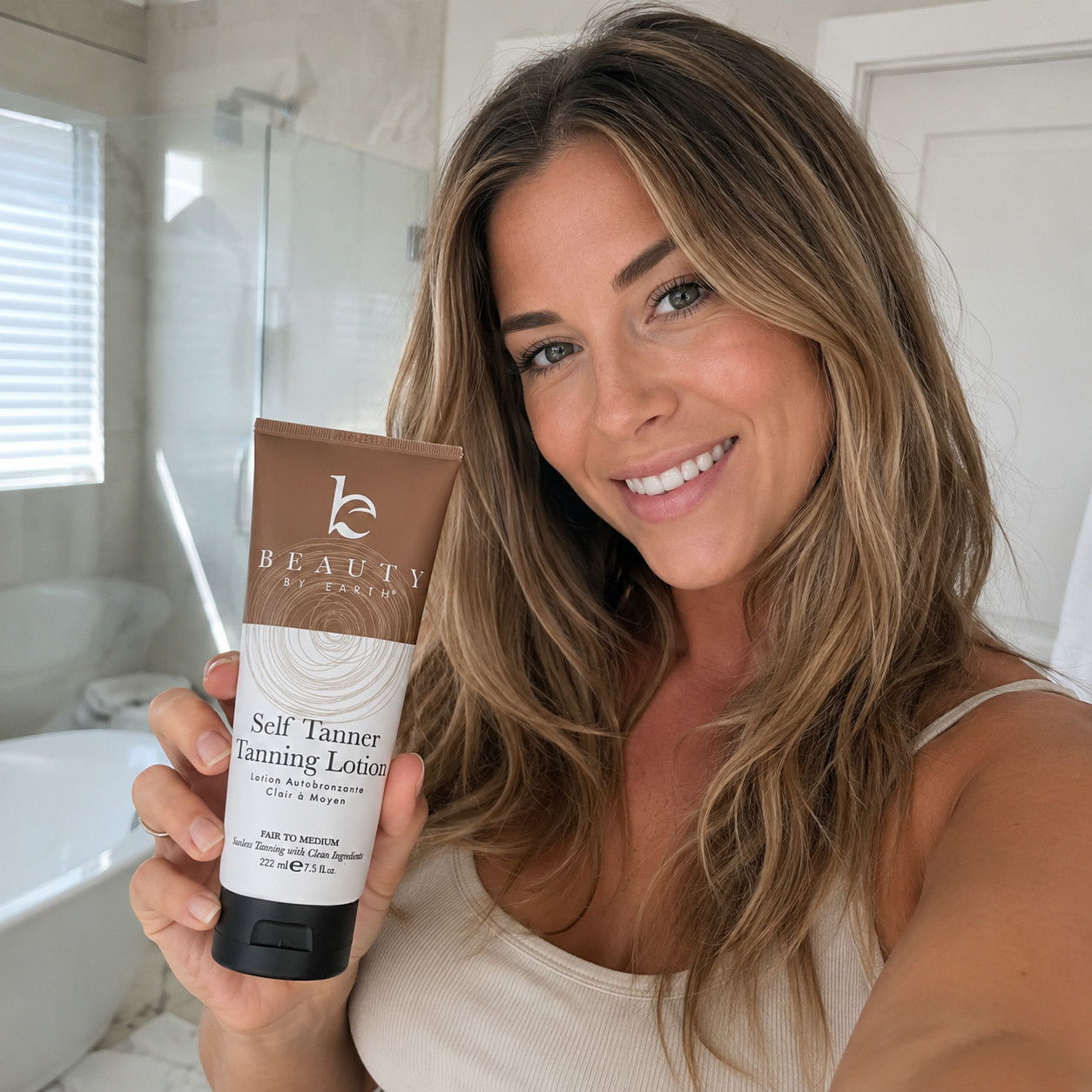Beauty by Earth Self Tanner Body Lotion, Fair to Medium 7.5 oz Exp 2027+