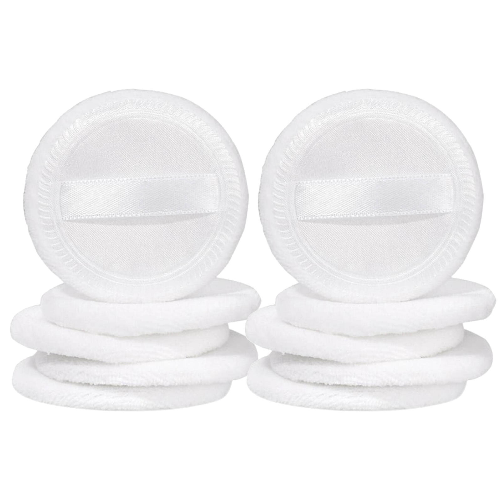 10PCS Powder Puff Cotton Makeup Puff Round Compact Pads Cosmetic Types Washable