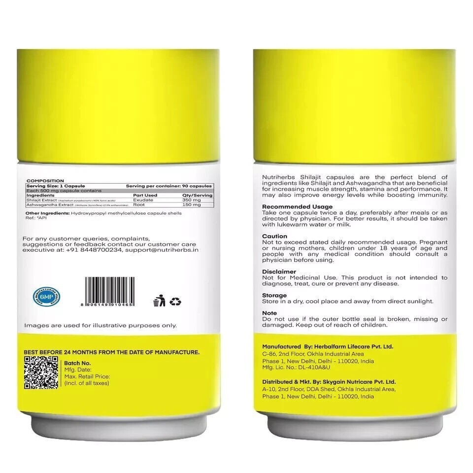 2X Nutriherbs Silajit Capsule for Performance, Stamina & Strength 90 Capsule
