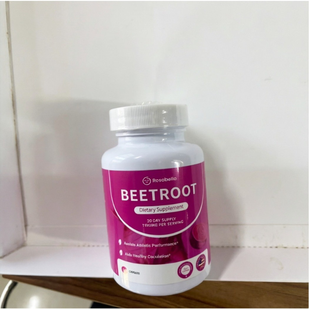 Rosabella Beetroot 1300mg Capsules Supplement 120 Count (2 x 60ct) Boost Energy