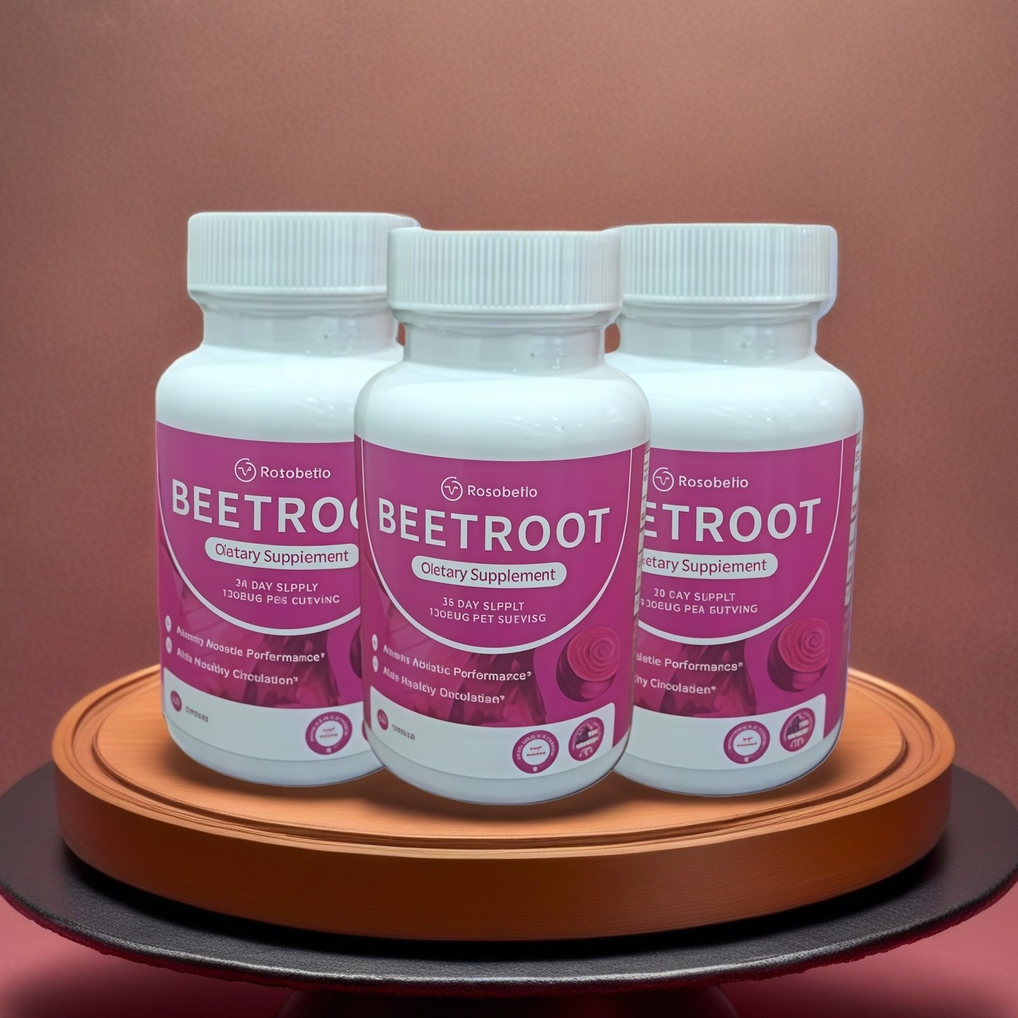 3PCS+Rosabella Organic Beet Root 60 Capsules Natural Energy Boost Blood Pressure