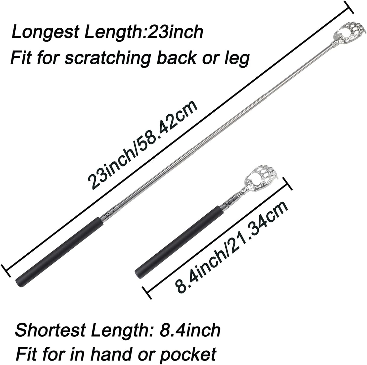 Stainless Steel Extendable Back Scratcher with Soft Grip for Ultimate Comfort