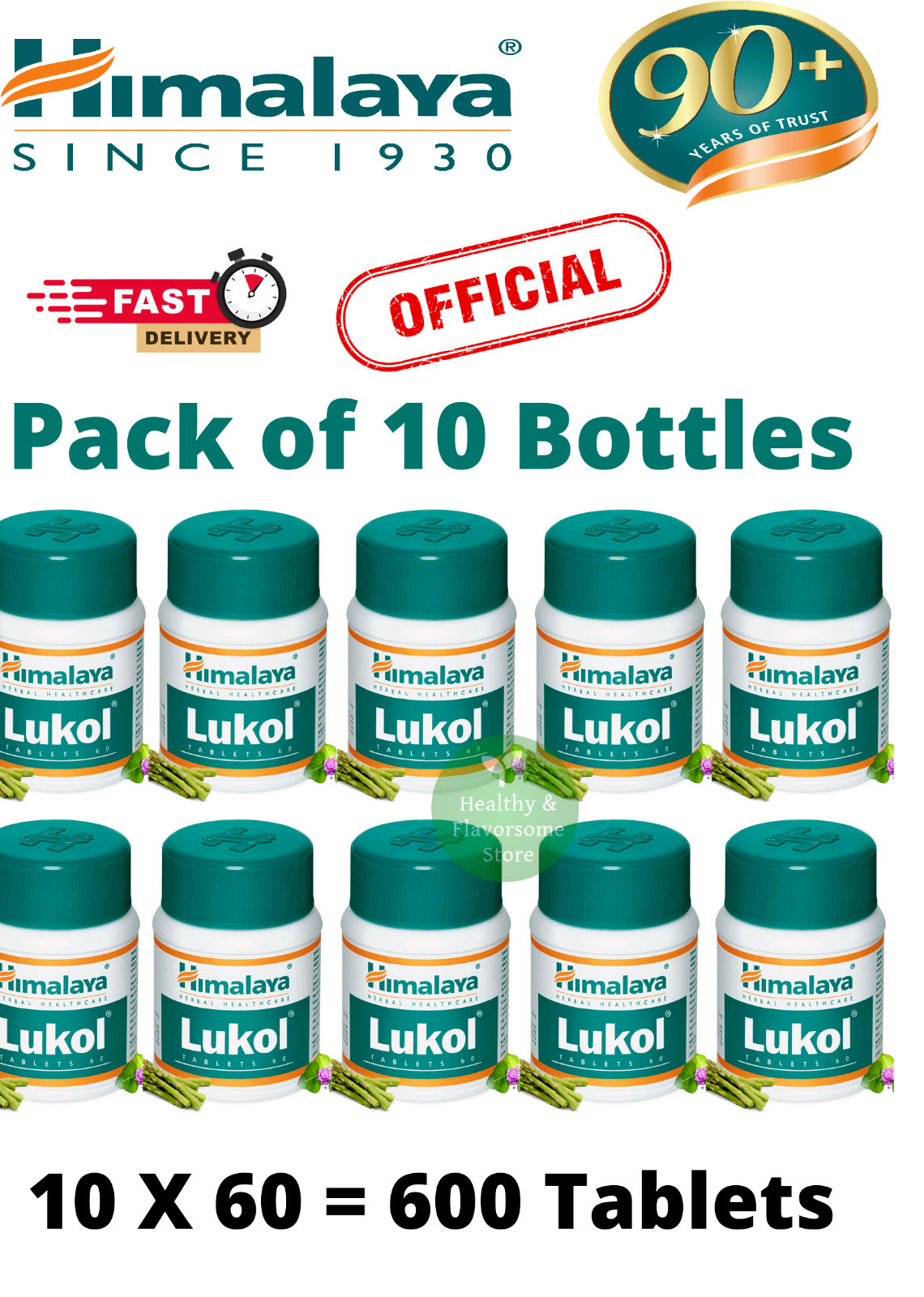 Lukol Himalaya Vaginal Antifungal & Antimicrobial 10 BOX 600 TABS FREE SHIP 2026