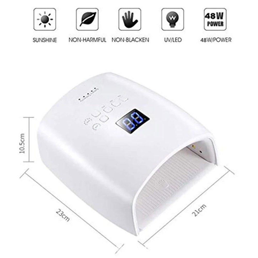 48W Wireless Rechargeable Cordless LED/UV Nail Lamp Gel Polish Quick Nail Dryer