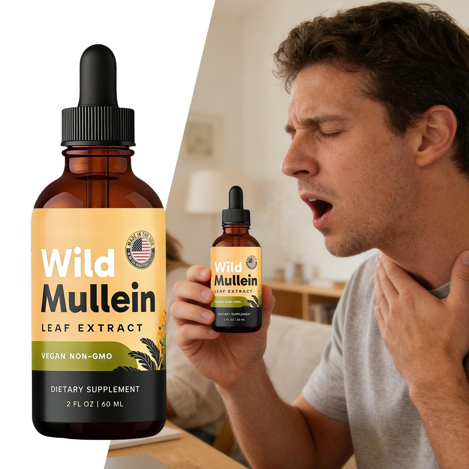 RESPICLEAR All-Natural Mullein Drops With Ginger & Lemon For Lung Cleanse