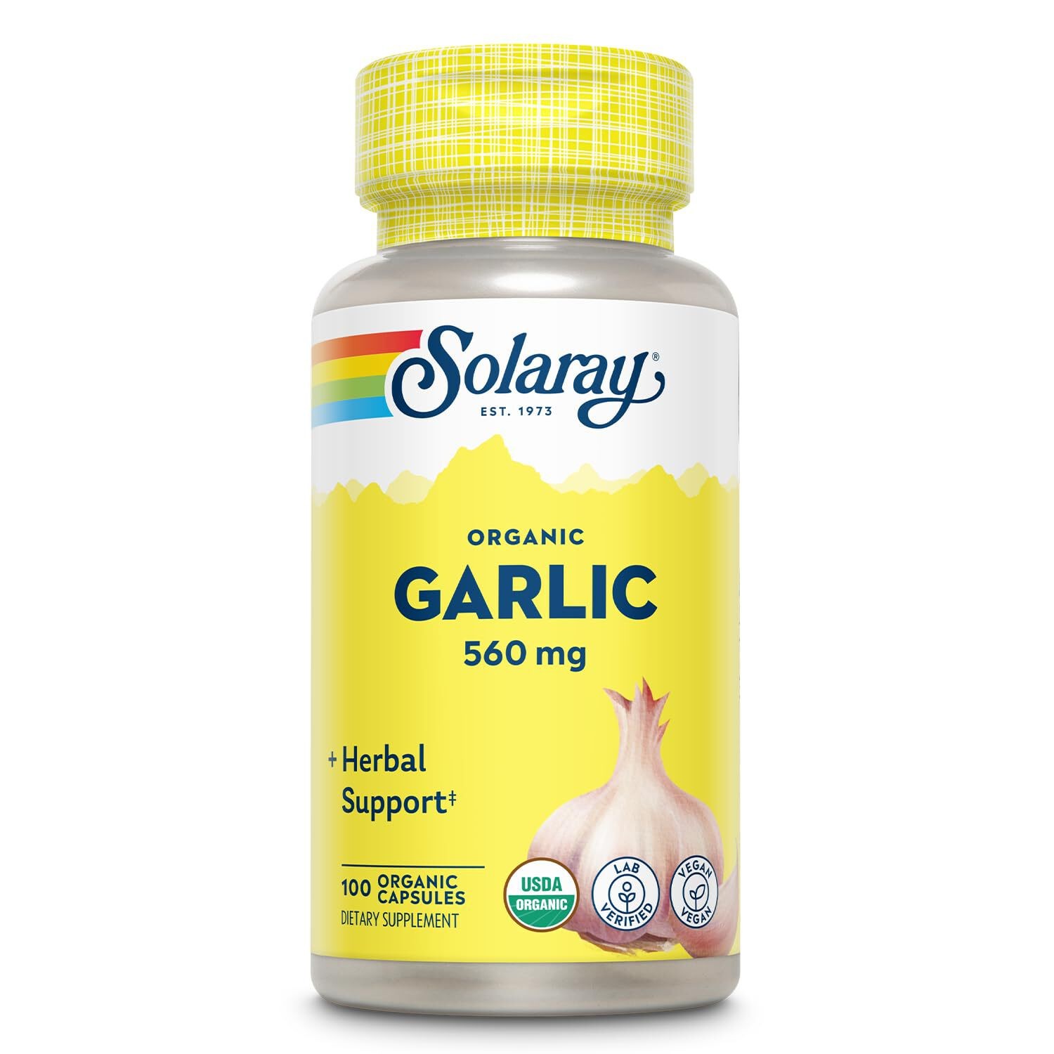10/28 SOLARAY Organic Garlic Pills – 560 mg Garlic Supplements for Heart Health