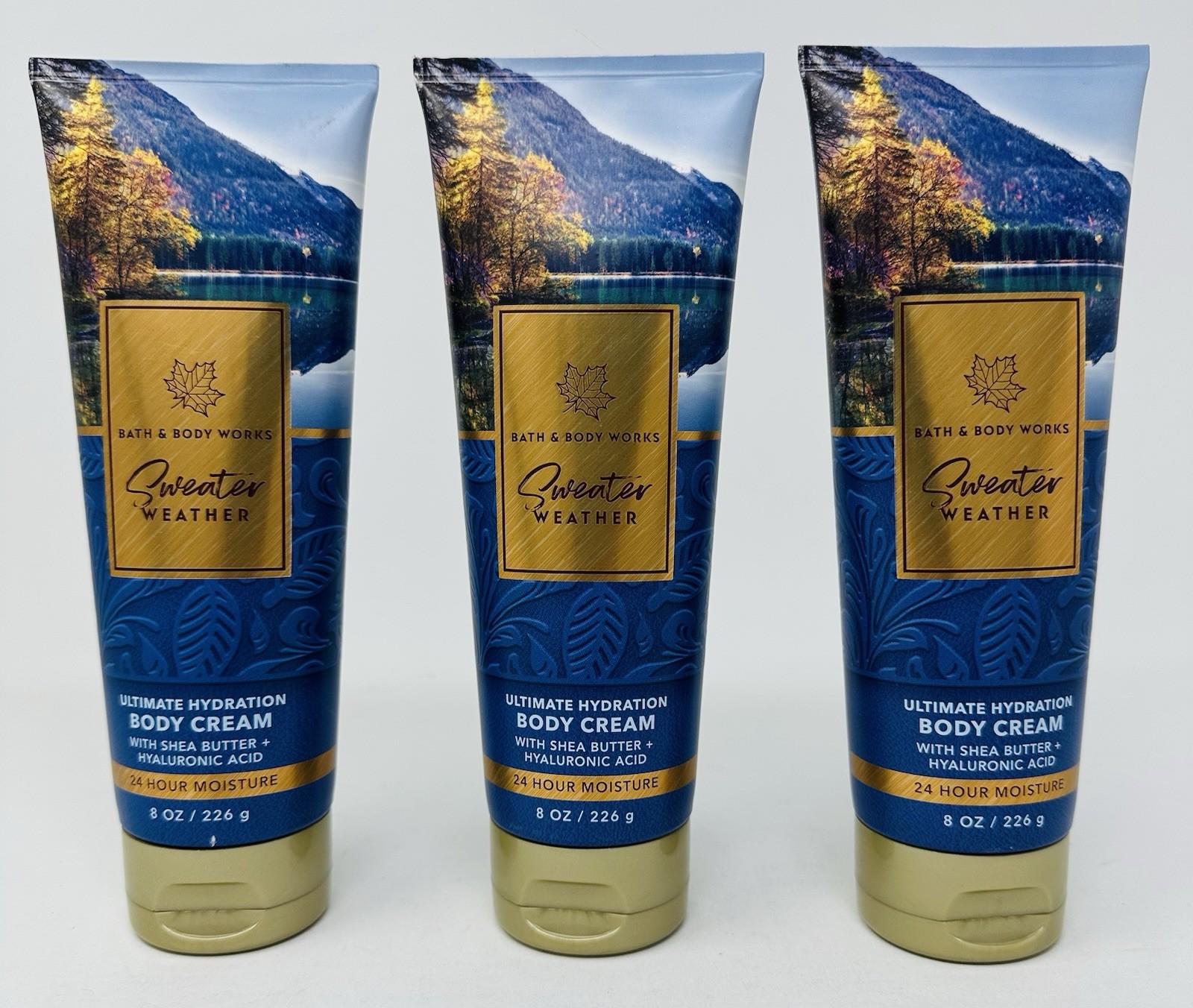 SWEATER WEATHER BATH & BODY WORKS BODY CREAM LOTION 8 0Z LOT OF 3