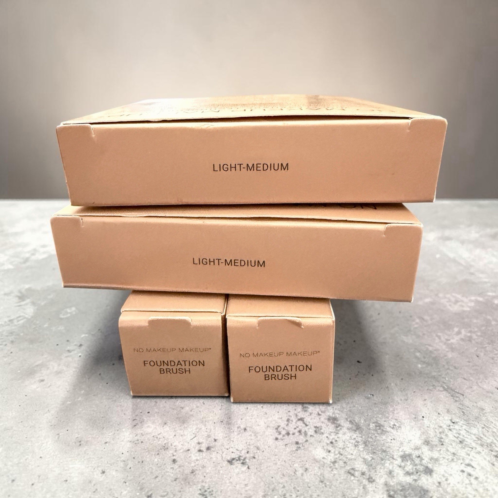 The Original No Makeup Makeup LIGHT MEDIUM LOT x2 Foundation & Brushes Damaged