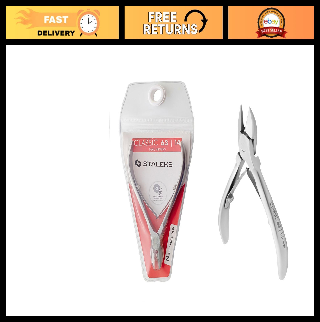 Durable 14mm Nail Nippers – Stainless Steel Cutters for Home Manicure & Pedicure