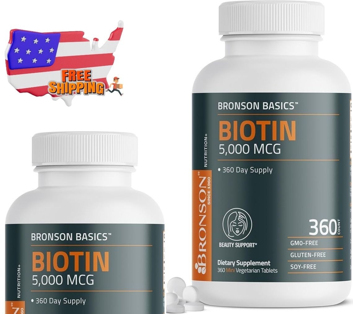 21st Century Biotin 5000 mcg Tablets 360 Count Hair Skin & Nails Exp 02/2027