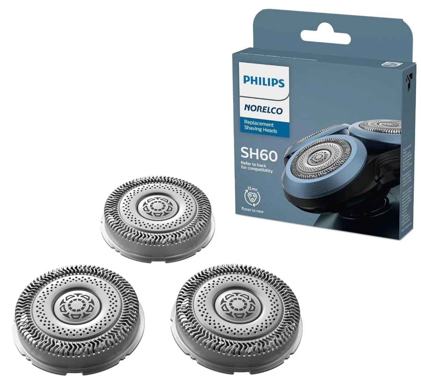 SH60 Norelco Replacement Heads For Philips Series 6000 Shaver Blades Pack of 3