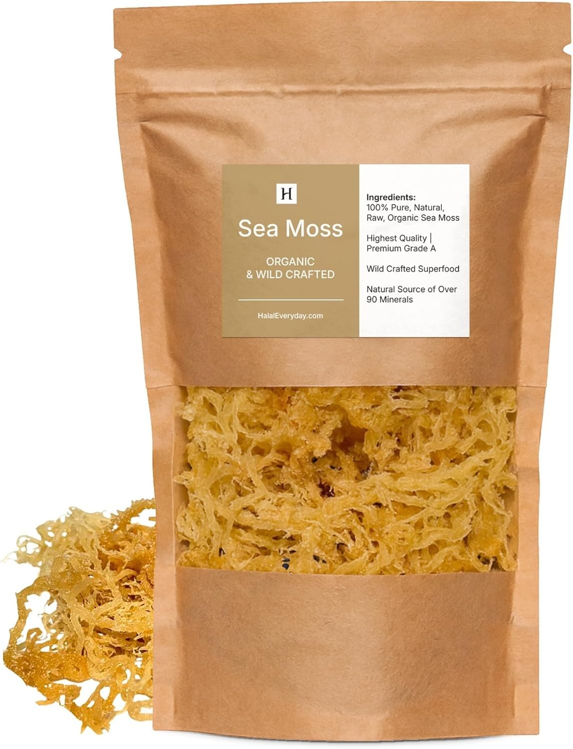HalalEveryDay Wildcrafted Irish Sea Moss 1 lb (16 oz) – 100% Pure, Natural