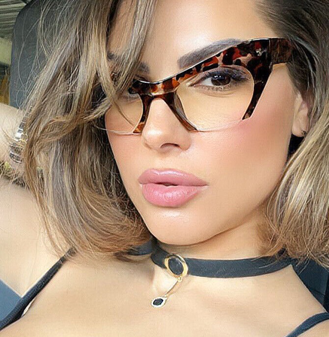 Eyeglasses Cat Eye Demi “Razor” Glasses rasoir cut off lenses Shadz GAFAS @