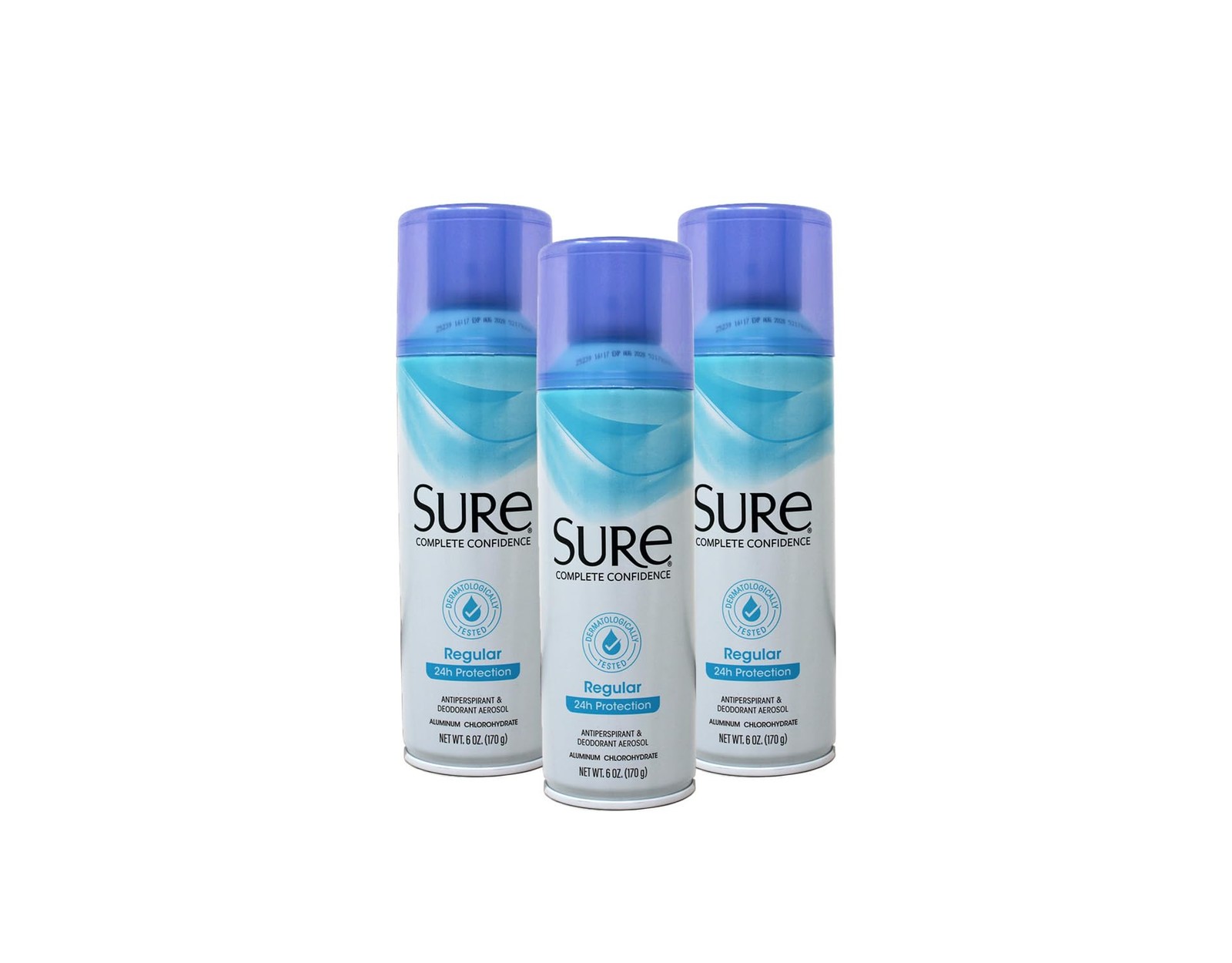 Sure Regular Scent Aerosol Antiperspirant and 6 Ounce (Pack of 3), Multi