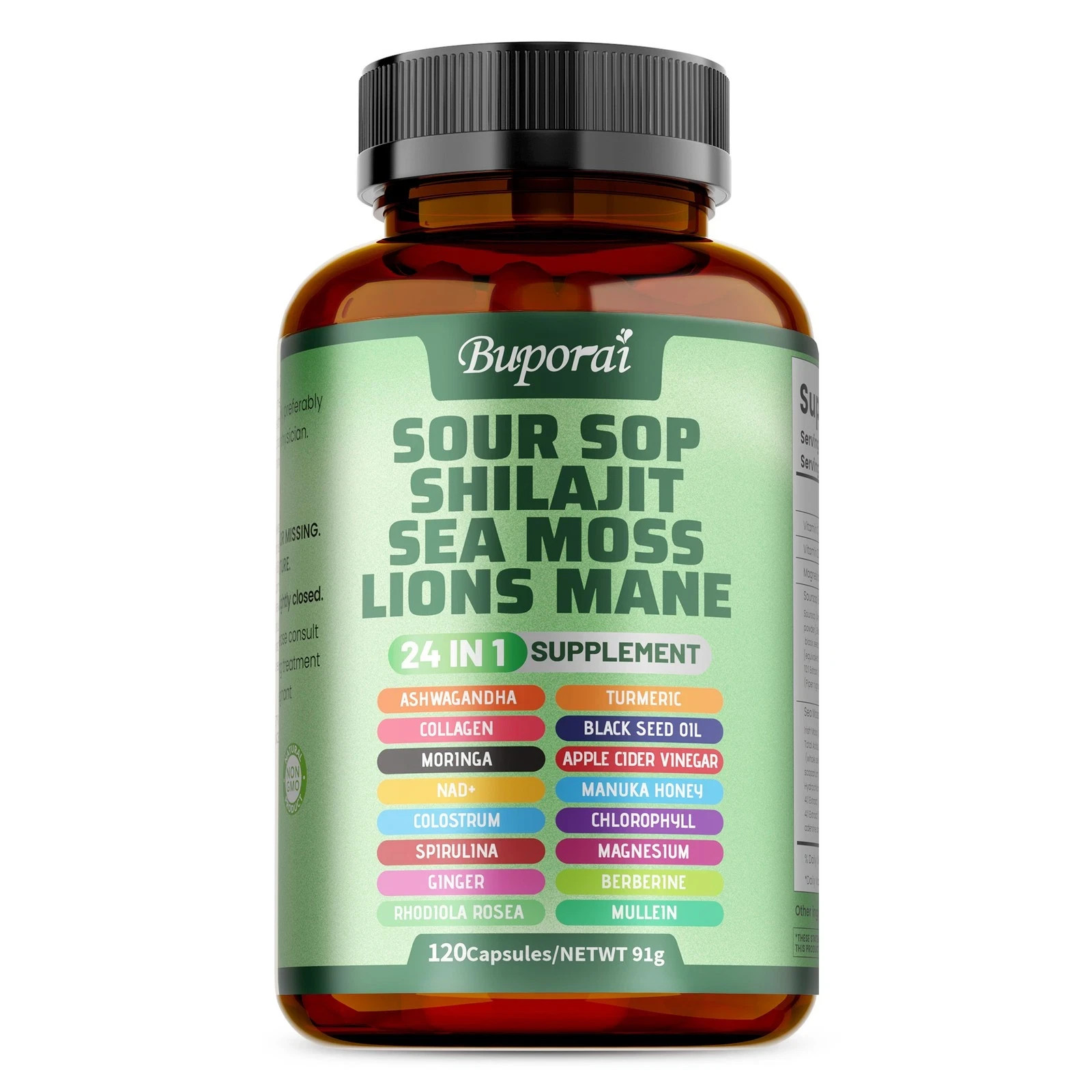 3PCS 24-in-1 Soursop Shilajit Sea Moss Lion’s Mane – Antioxidants, Skin Health