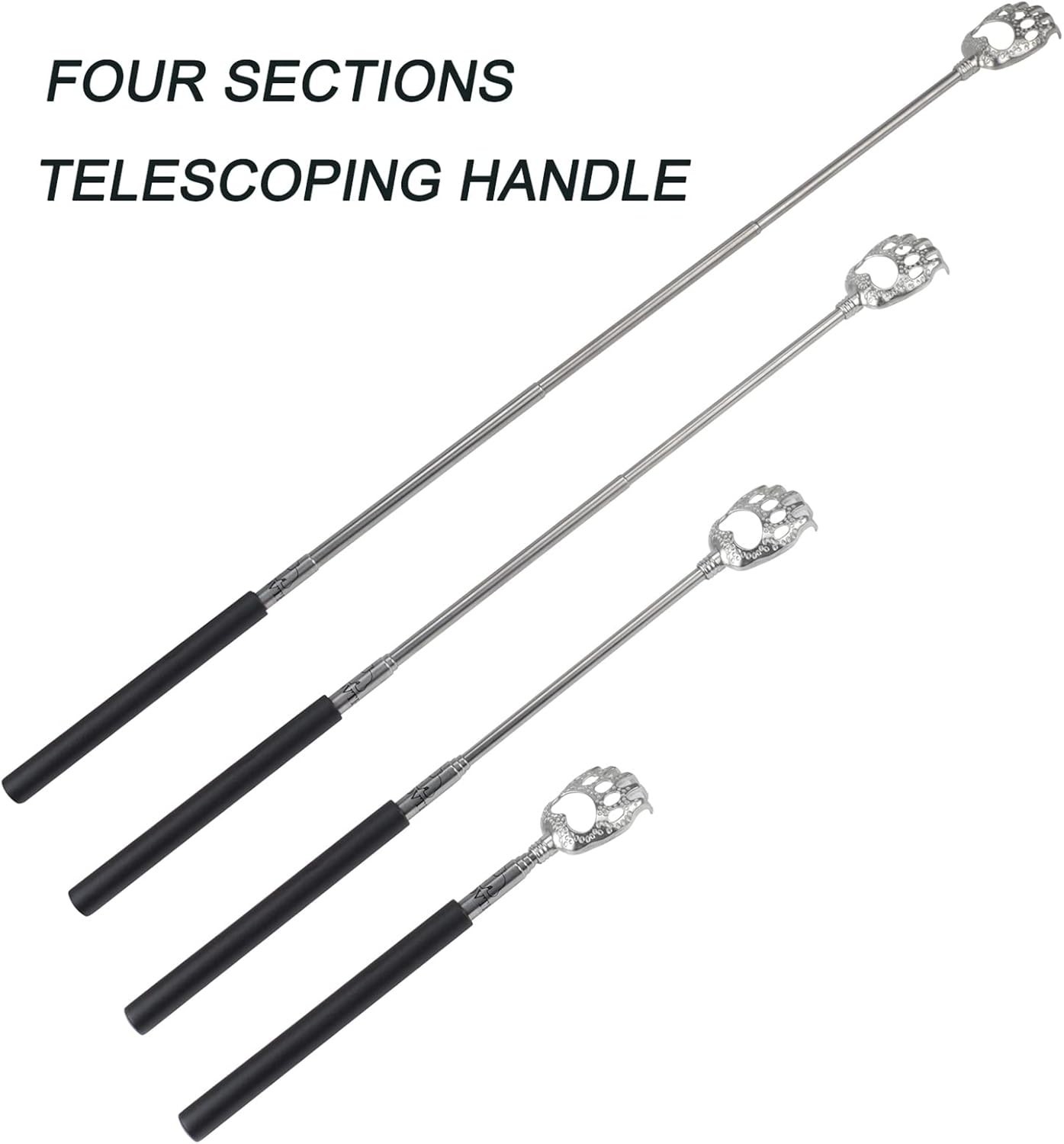 Stainless Steel Extendable Back Scratcher with Soft Grip for Ultimate Comfort