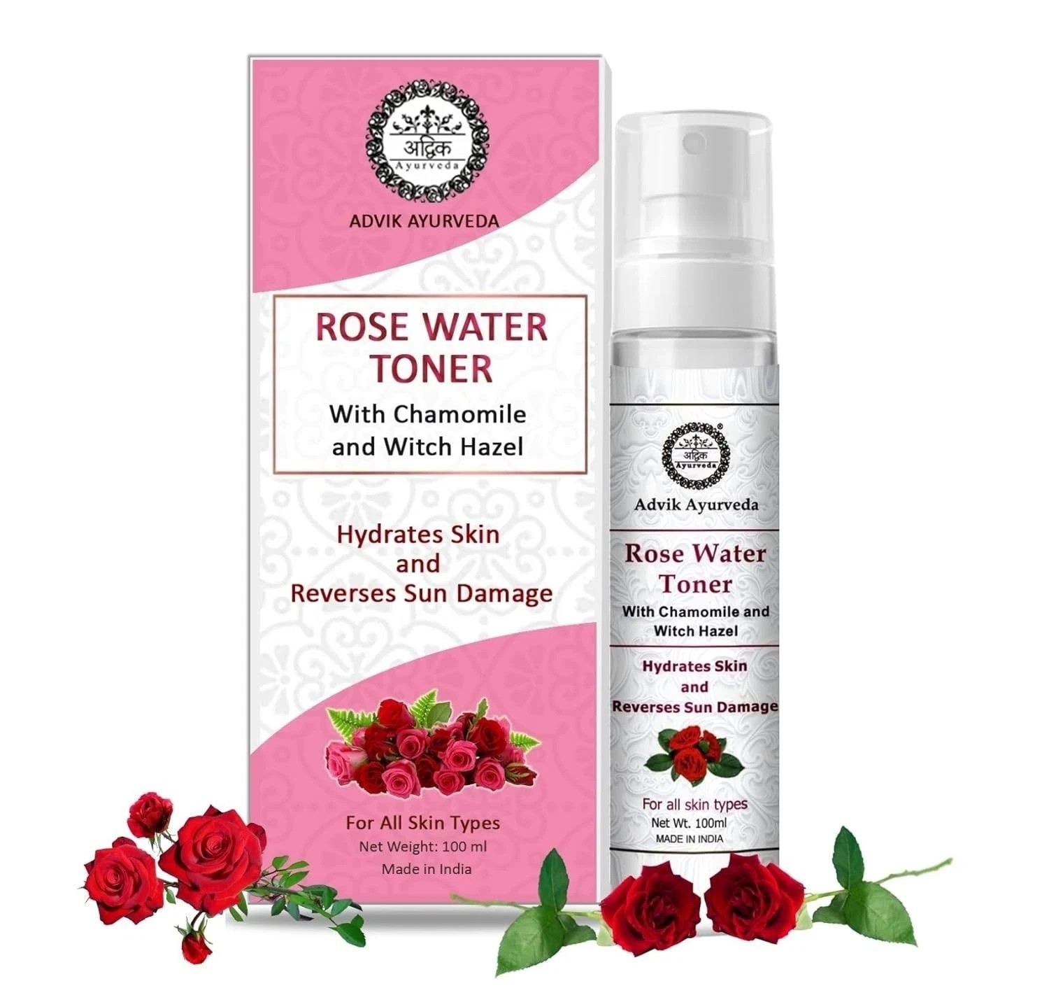 Advik Ayurveda Rose Water Toner For Hydrates Skin 100ml