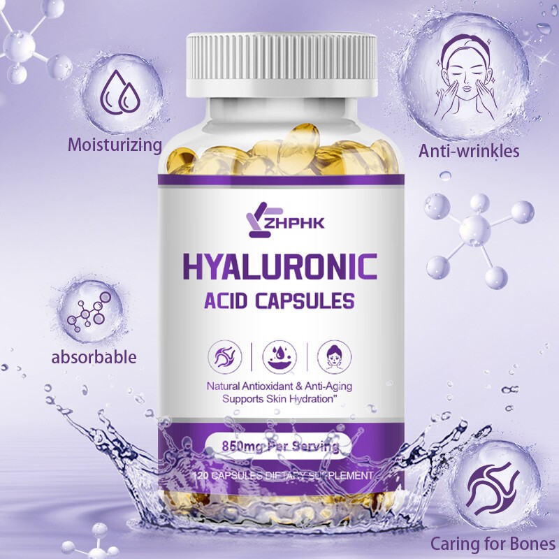 Hyaluronic Acid 850mg Vitamin C 30 mg For Joint and Skin Health 60/120/240 Caps
