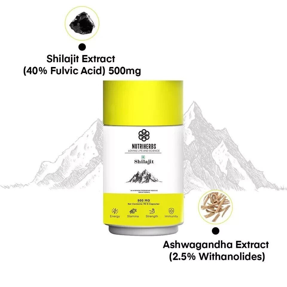 2X Nutriherbs Silajit Capsule for Performance, Stamina & Strength 90 Capsule