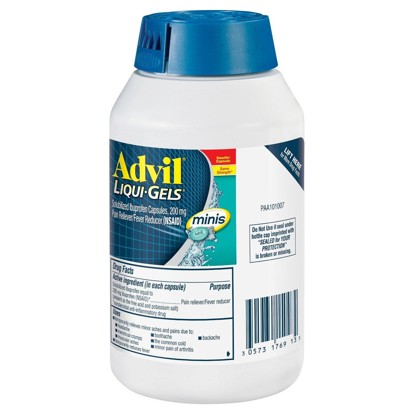 ADVIL * MINIS * 200 LIQUI-GELS CAPSULES 200 MG IBUPROFEN (NSAID) EXP 10/2025 +