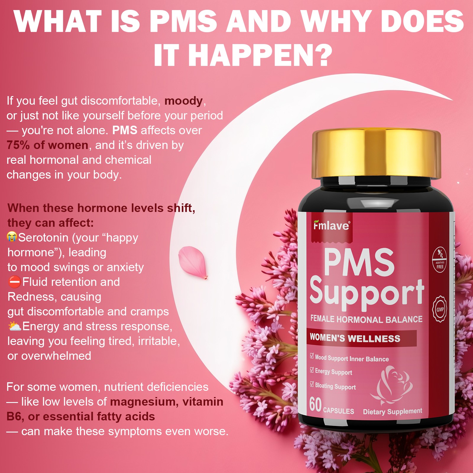2pc Hormone Balance for Women of All Ages – PMS Support Supplement 120 capsules