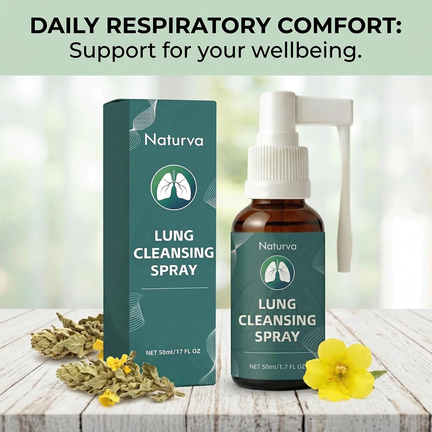 Naturva Lung Cleansing Spray,Calendula Leaf Extract (Pack of 2), 2pcs