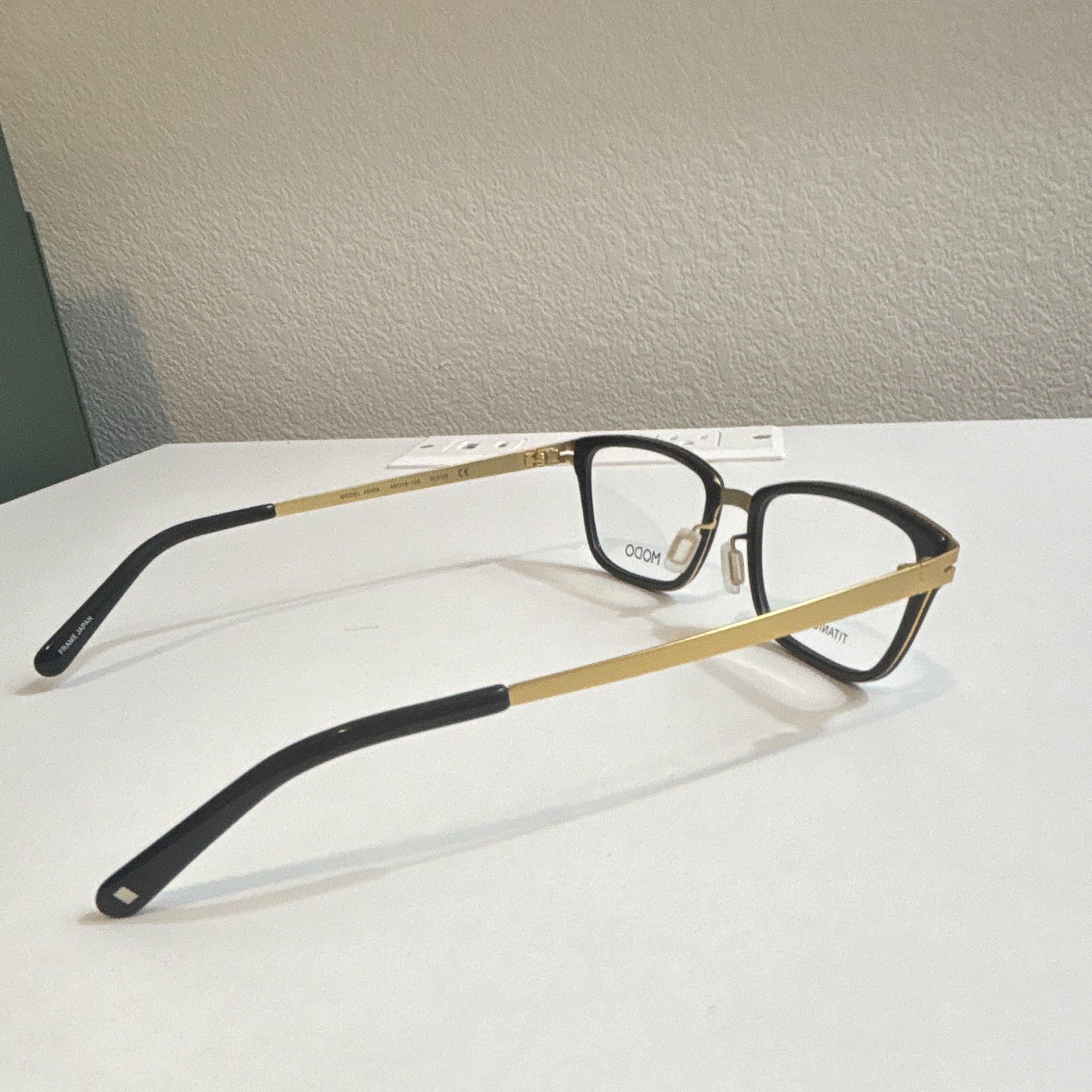 MODO 4500A Titanium Full Rim Eyeglasses Black/Gold Unisex Adults 49-18-138