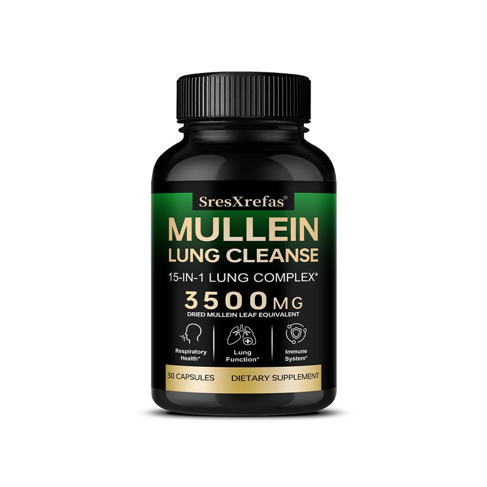 3500mg Mullein Leaf Lung Cleanse 15-in-1 Herbal 30~120 Caps Respiratory & Immune