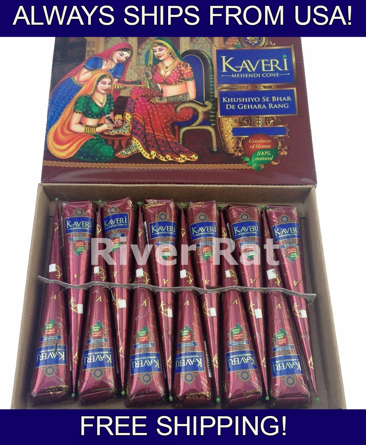 Natural Kaveri Henna Cones Temporary Tattoo Body Art Mehandi Ink Choose Qty 25gm