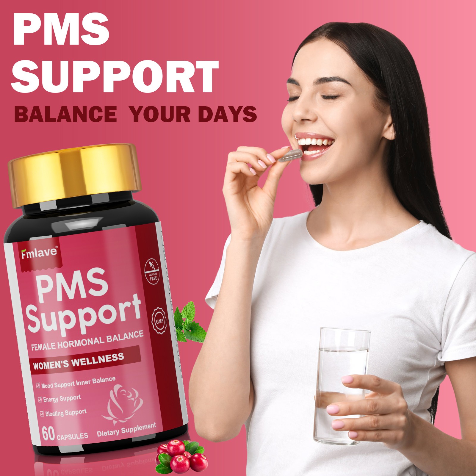 2pc Hormone Balance for Women of All Ages – PMS Support Supplement 120 capsules