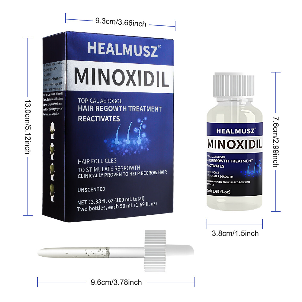 Minoxidil 5% Extra Strength Men 2 Month Supply Hair Regrowth Solution 2 Bottles