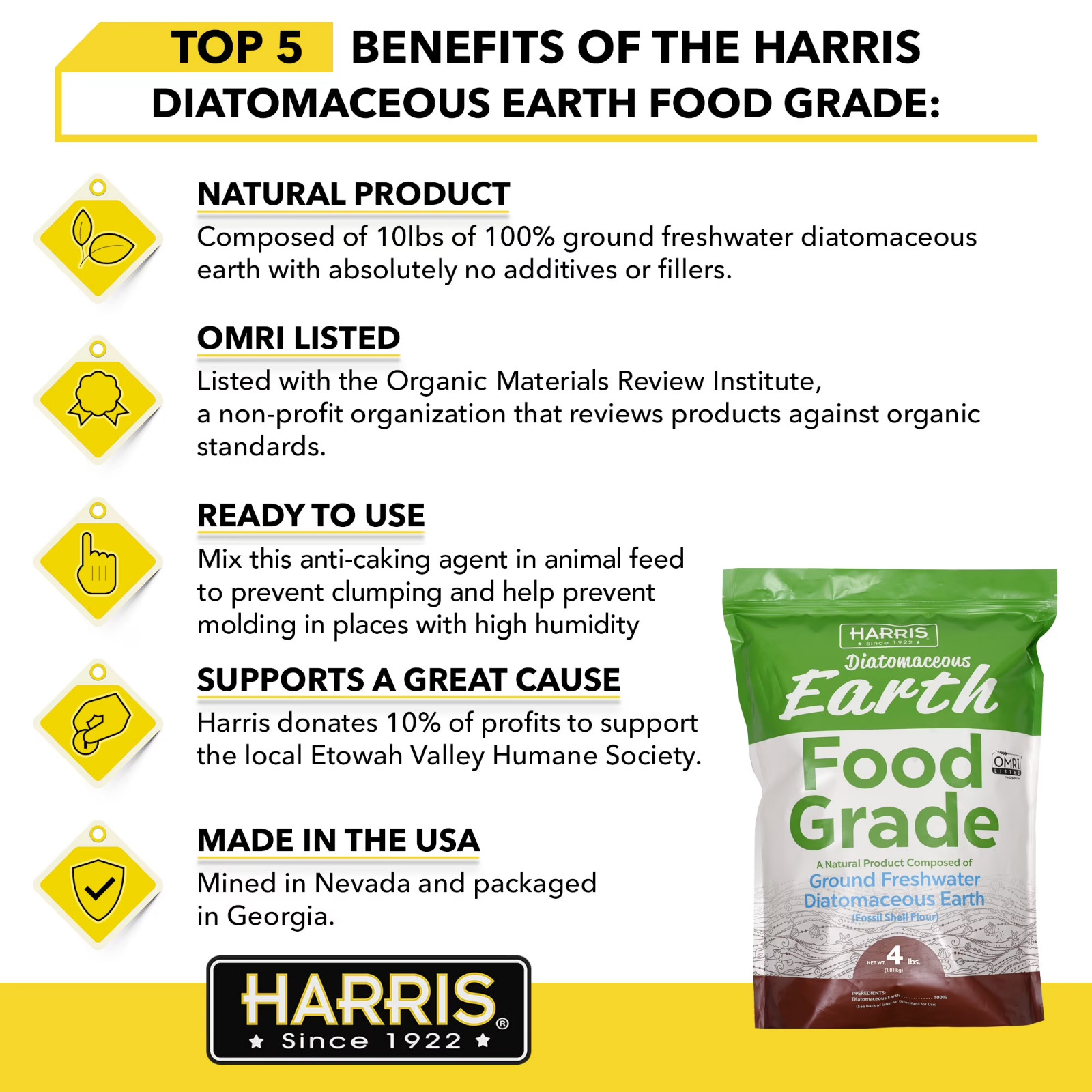4 lbs. (64 oz.) Diatomaceous Earth Food Grade 100%