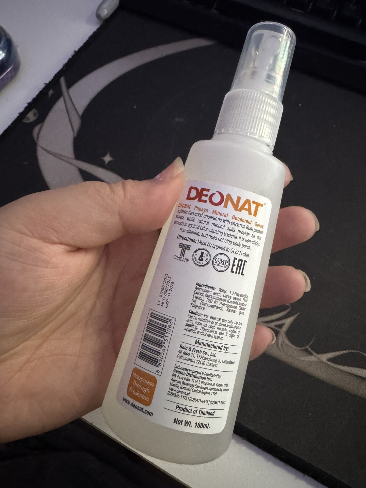 Deonat Mineral Deodorant Underarm Spray 100ml – Papaya