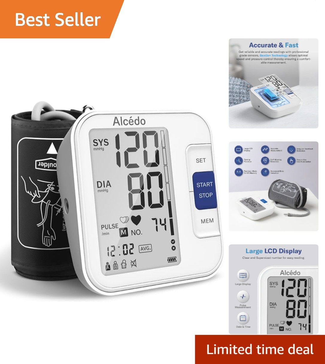 Large Screen Blood Pressure Monitor for Home Use – Accurate & Reliable Tracking