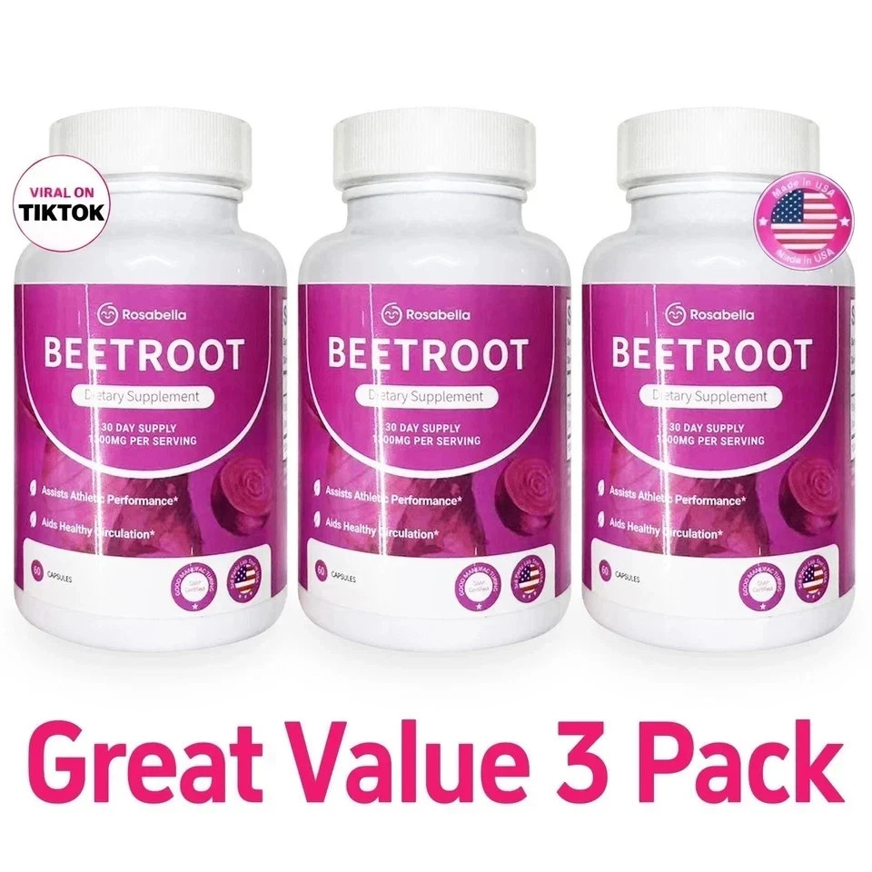 3/2pcs Rosabella Organic Beet Root Natural Energy Boost Blood Pressure