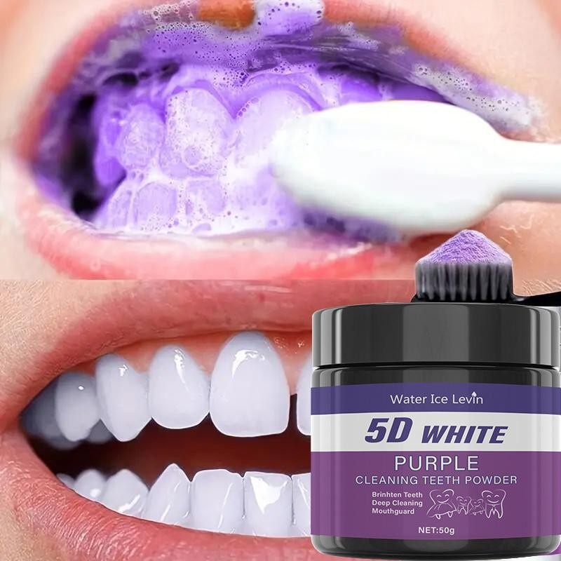 Purple Teeth Cleaning Powder – Sulfate-Free, Deep Cleaning and Polishing, Whiten