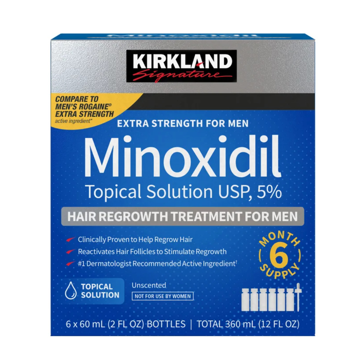Kirkland Minoxidil 5% Extra Strength Men 6 Month Supply Hair Regrowth