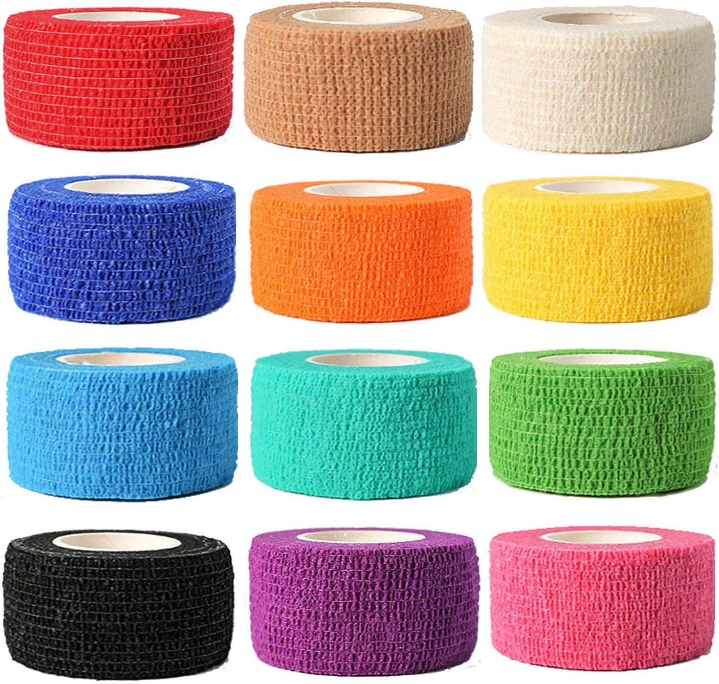 15 roll Self Adhesive Bandage Wrap, Vet Tape, Medical Tape 1/2/3in x 5yards