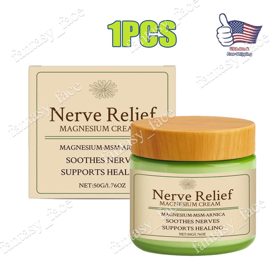 1-5X Nerve Relief Magnesium Cream With MSM & Arnica, Soothes Nerves & Non-Greasy