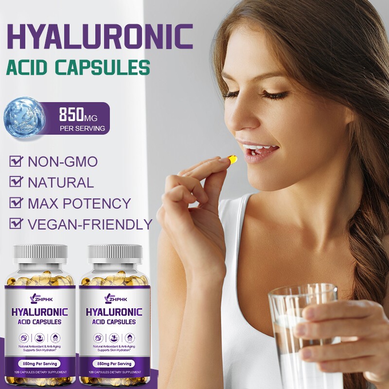 Hyaluronic Acid 850mg Vitamin C 30 mg For Joint and Skin Health 60/120/240 Caps