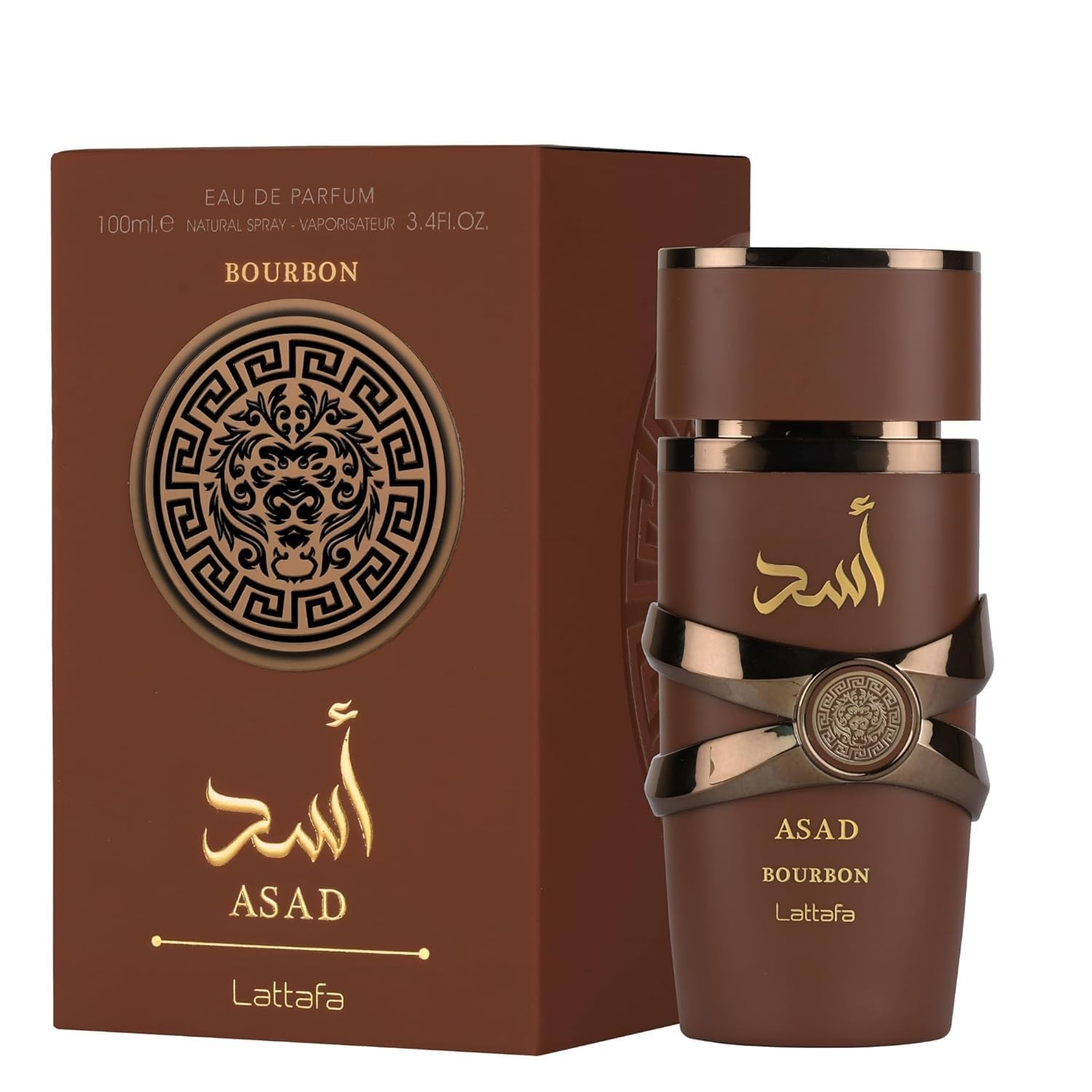 Lattafa Asad Bourbon Unisex Eau De Parfum Spray 3.4 fl oz 100 ml New in Box